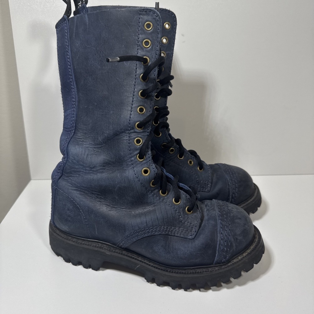 Vintage 90s‎ Gladiator Steel Toe Boots Made in England UK 3 W 5.5 6 Grunge Punk - Picture 6 of 12
